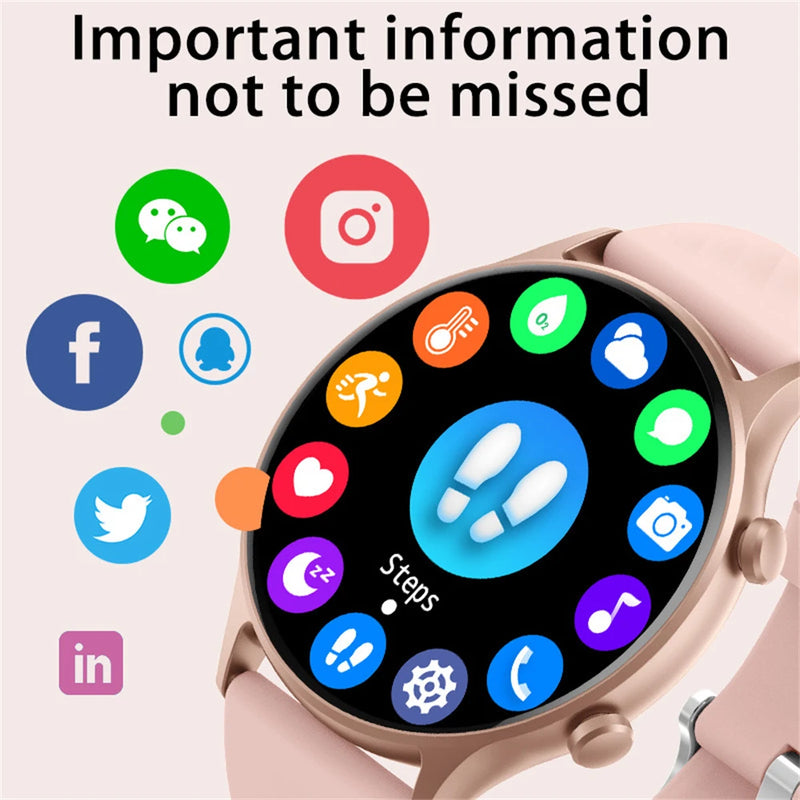 Free Shipping Lady Smartwatch Female Smart Watch Phone Call Relogios Smartwatch AI Voice Assistant 123+ Sports Watches For Men