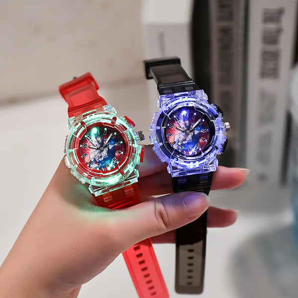 2023 Kids Watches Boys Creative Ultraman Dial Cartoon LED Luminous Fashionable Girls Wrist Watch Clock Gifts Relogio Infantil