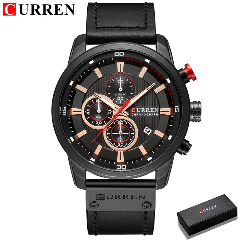 Curren moda data de quartzo relógios masculinos marca superior luxo masculino relógio cronógrafo esporte dos homens relógio de pulso relogio masculino